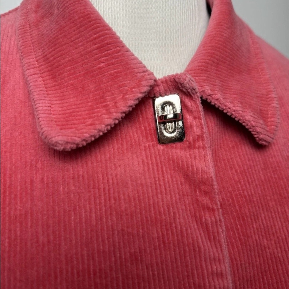Jones Studio Pink Corduroy Barn Jacket L Mid Length Fall Barn Coat - Picture 10 of 13